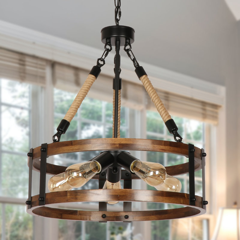 Verlis 5 - Light Dimmable Drum Chandelier