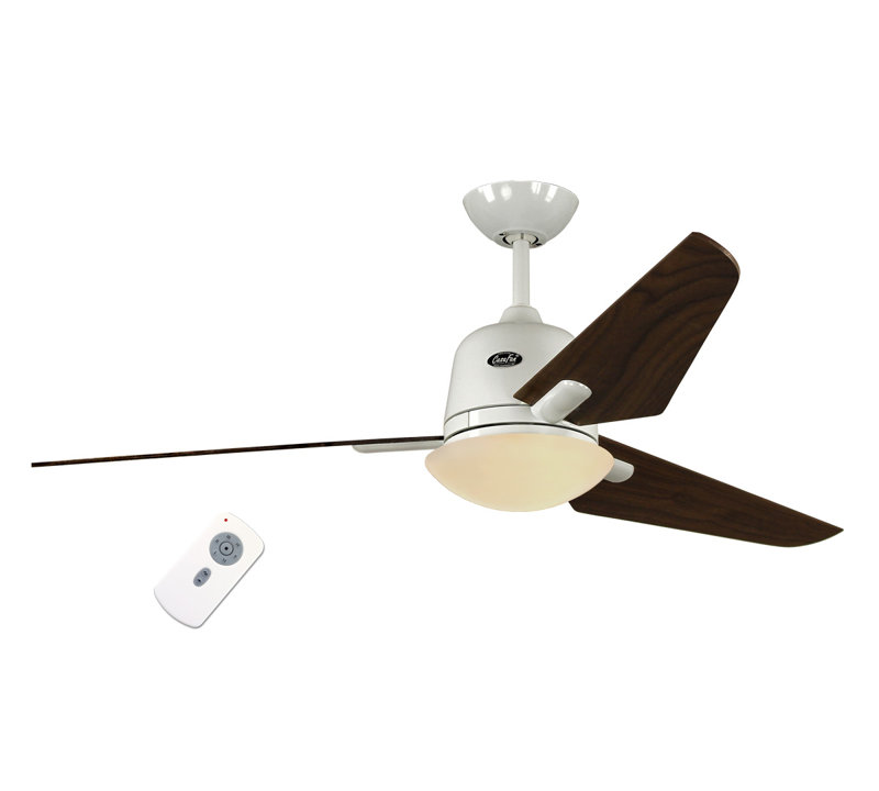 Kelm 162cm Ceiling Fan with Light Kit, Walnut, White lacquer