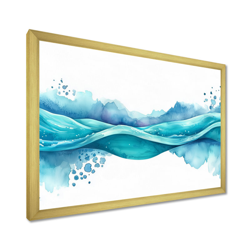 Onald - Abstract Wall Art, Cadre simple, H 12 po x l 20 po, Gold