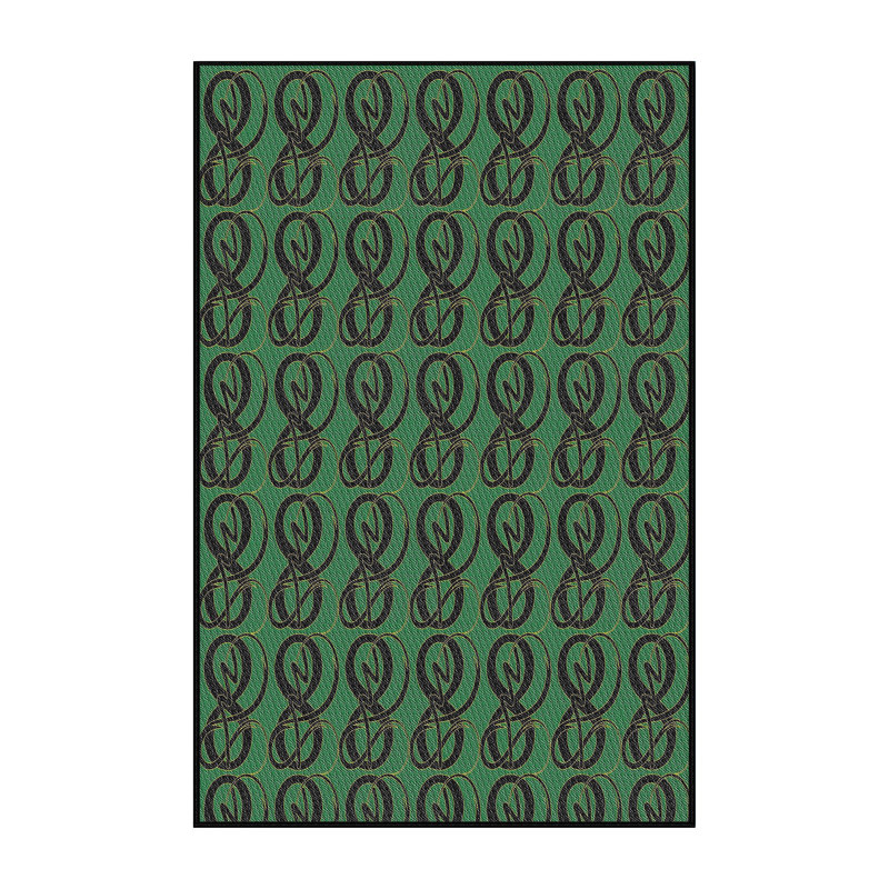 Tapis vert / noir Power Loom, Rectangle 5 pi x 7 pi