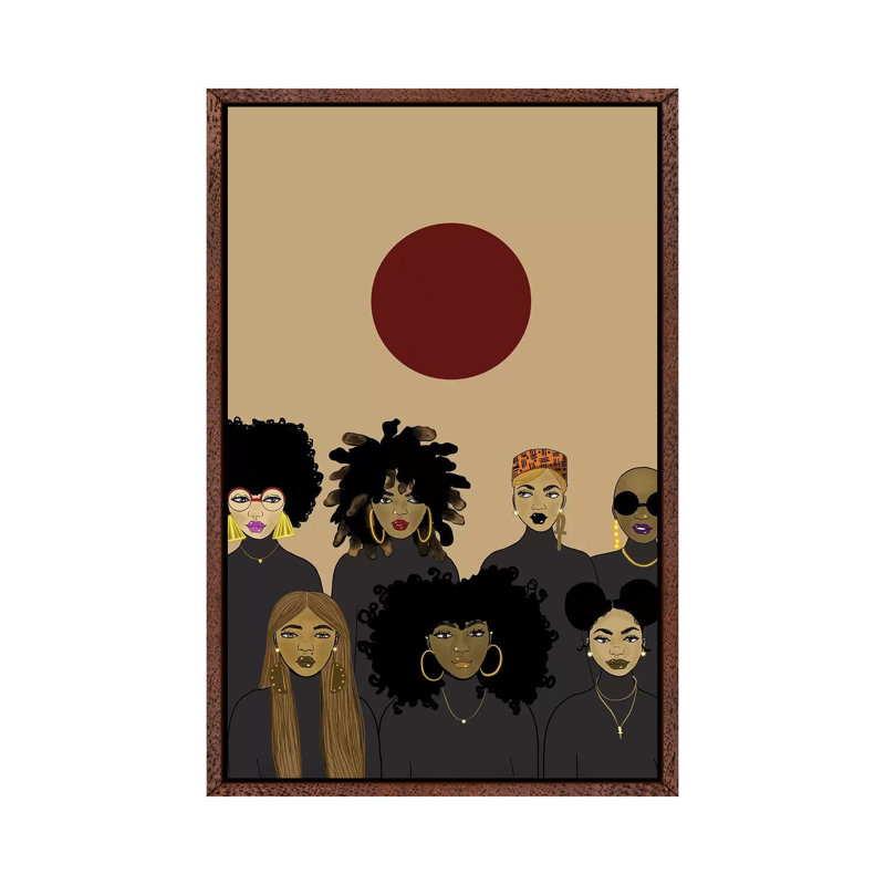 Le' Sisterhood - Print on Canvas, 101.6 cm H x 66.04 cm W, Classic Brown Wood Framed