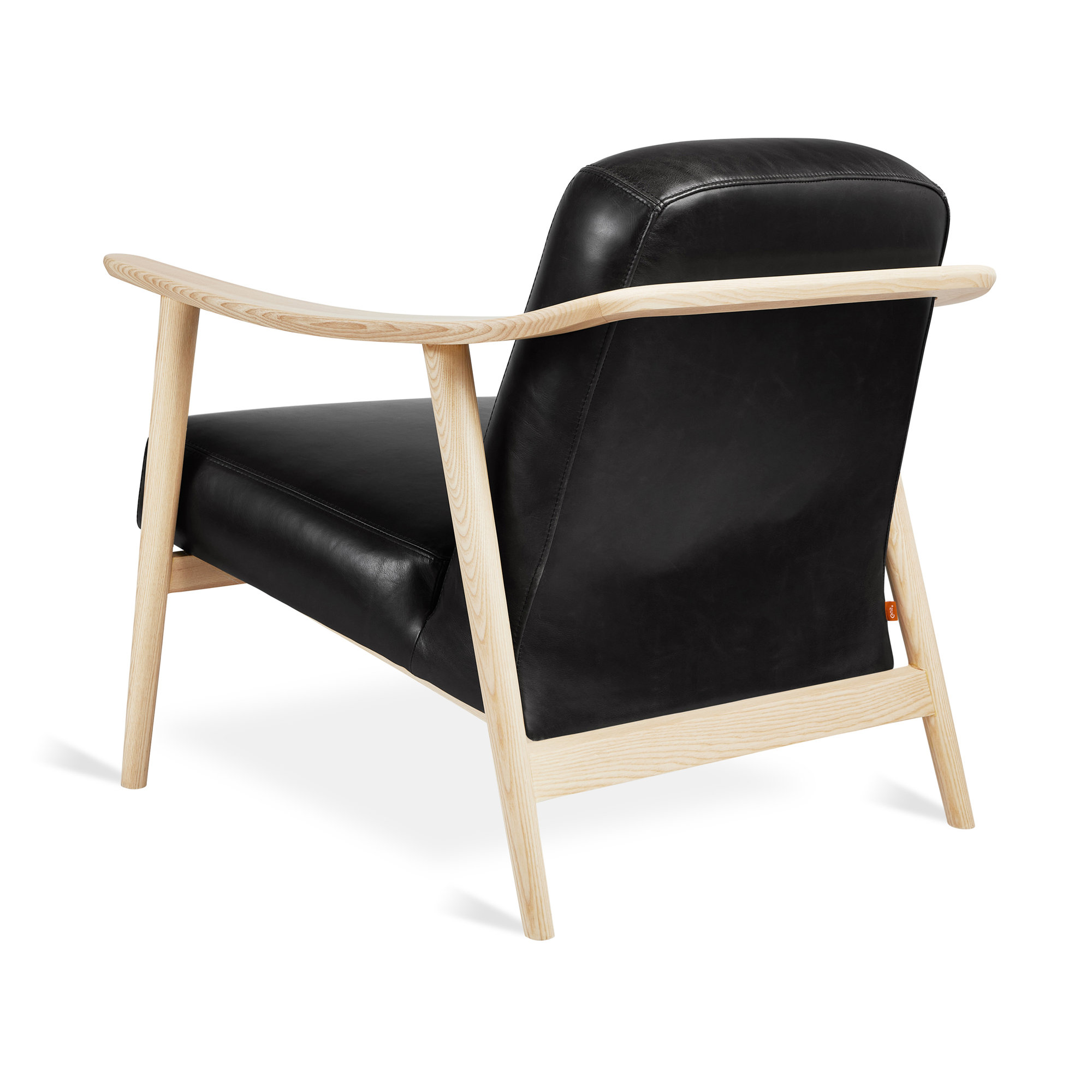 Baltic Chair, Saddle Black Genuine Leather, Ash Natural