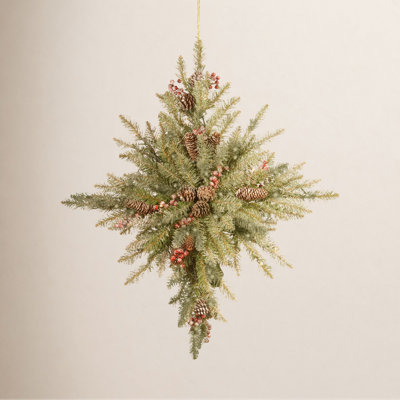 32" Frosted Pre-Lit Berry Christmas Swag