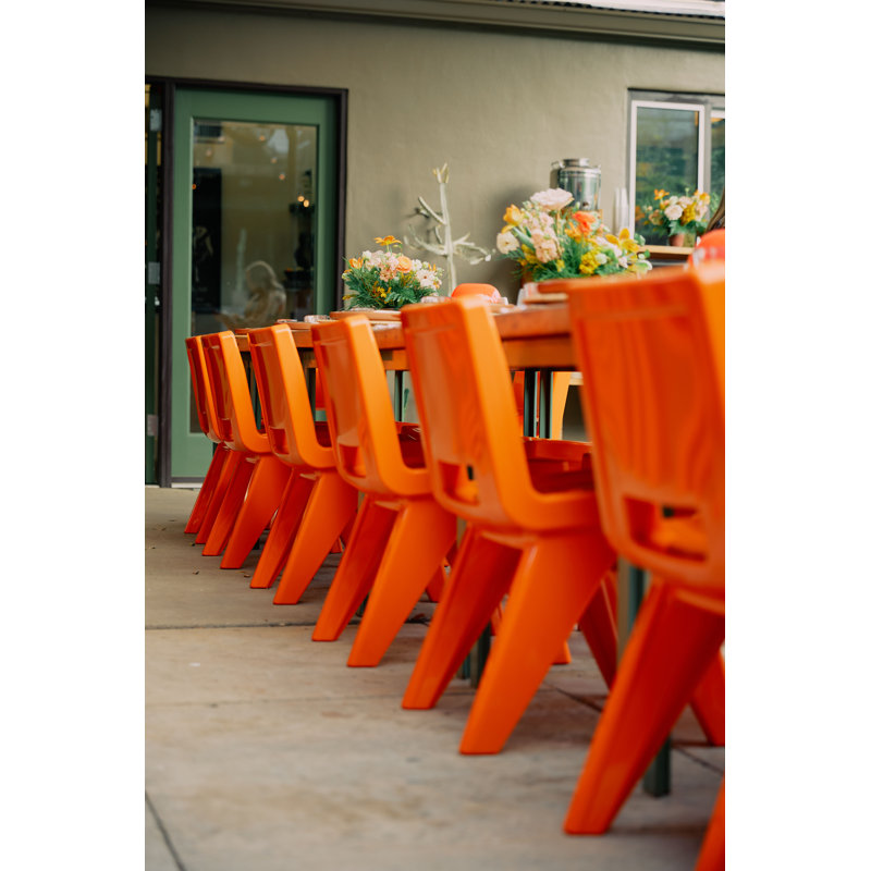 Fresco Outdoor Dining Side Chair, Vintage Orange