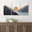 «Sun Mountain Landscape Range Abstract Lake Nature», ensemble de 3 reproductions d'art sur toile encadrées-75851883-119395199-75851884