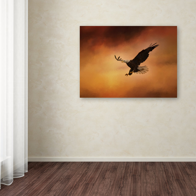 No Fear Eagle Canvas Print in Brown and Beige