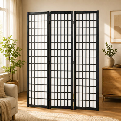 Paravent pliable en bois de style japonais à trois panneaux de 66,8 x 47,5 pouces - Cloison d'intimité intérieure portable - Convient à la chambre à coucher, à la salle à manger, au bureau et à d'autres cloisons