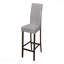 Chaise de salle à manger pour salon douillet - ensemble de 2, hauteur comptoir, rembourrée, cuisine, salle à manger, revêtement en cuir gris, pieds en bois brun, transitionnel