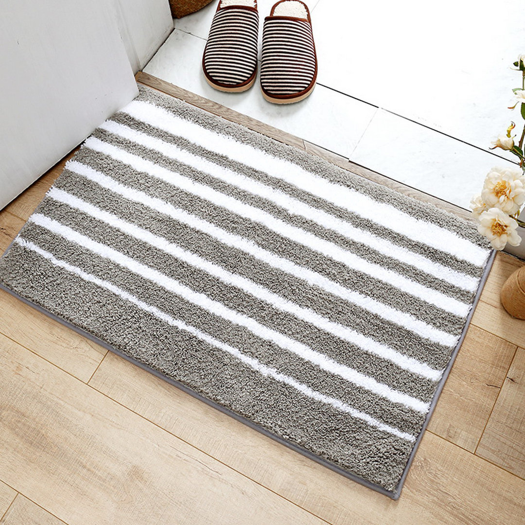 Elisee 3D Leaves Bath Rug with Non-Slip Backing Winston Porter