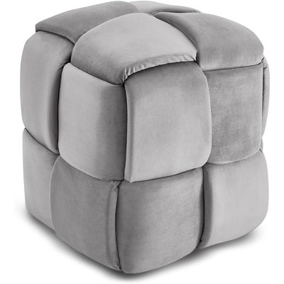 Soperton 43cm Wide Velvet Square Cube Ottoman