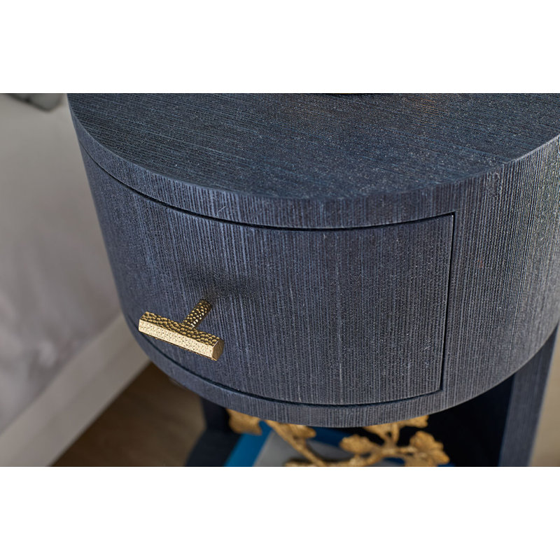 Aaron 2-Drawer End Table, Selvage Blue
