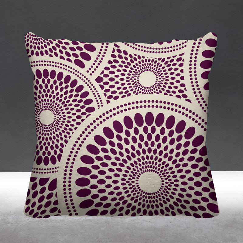 Coussin décoratif intérieur / extérieur Pierson Tribal Abstract, Mauve, L 17 po x H 17 po