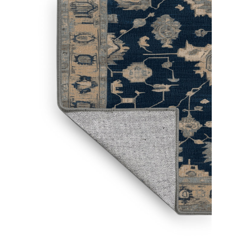 Tapis gris lavable à la machine, Rond 7 pi
