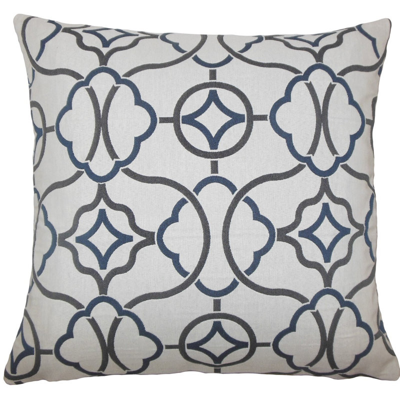 Coussin fearghus géométrique, H 18 po x l 18 po x P 5 po, Indigo