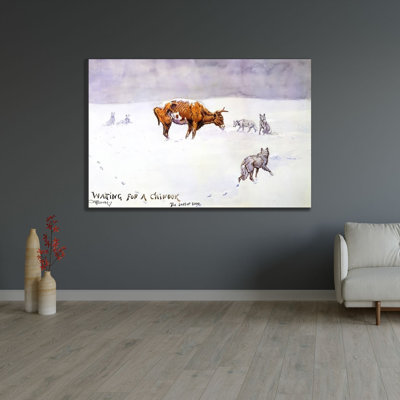 ArtDirect Russell, Charles Marion Gallery Wrapped Canvas Art Titled: Waiting for a Chinook 1903