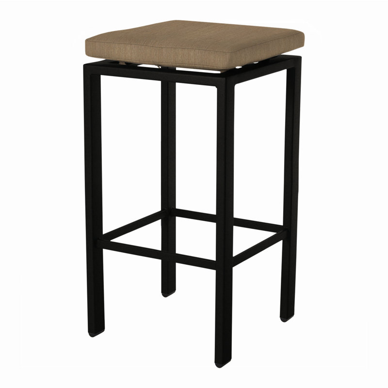 Aris Outdoor Bar Stool, Carbon Black, Sahara Cafe, 31.25"
