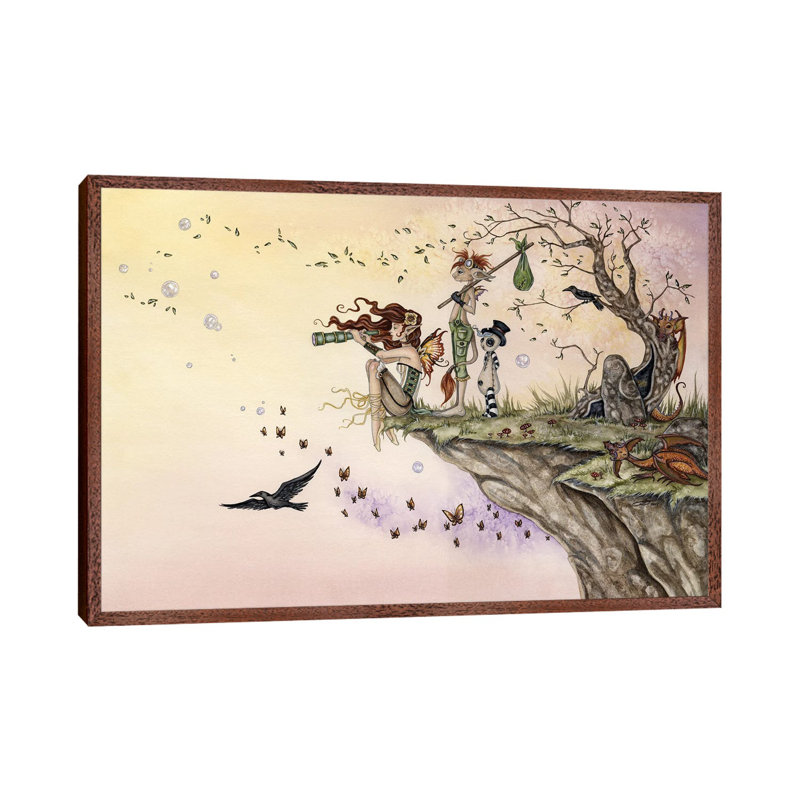 Where The Wind Takes You by Amy Brown - Print on Canvas, Classic Brown Wood Framed, 66.04cm H x 101.6cm W x 3.81cm D