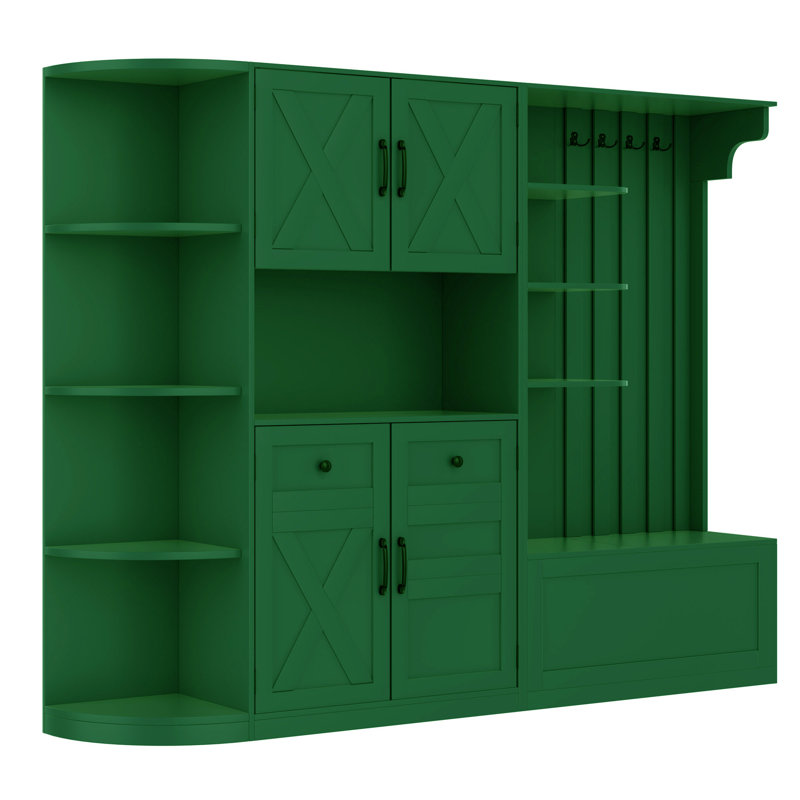 Multi-Functional Combination Hall Tree With Storage, Green