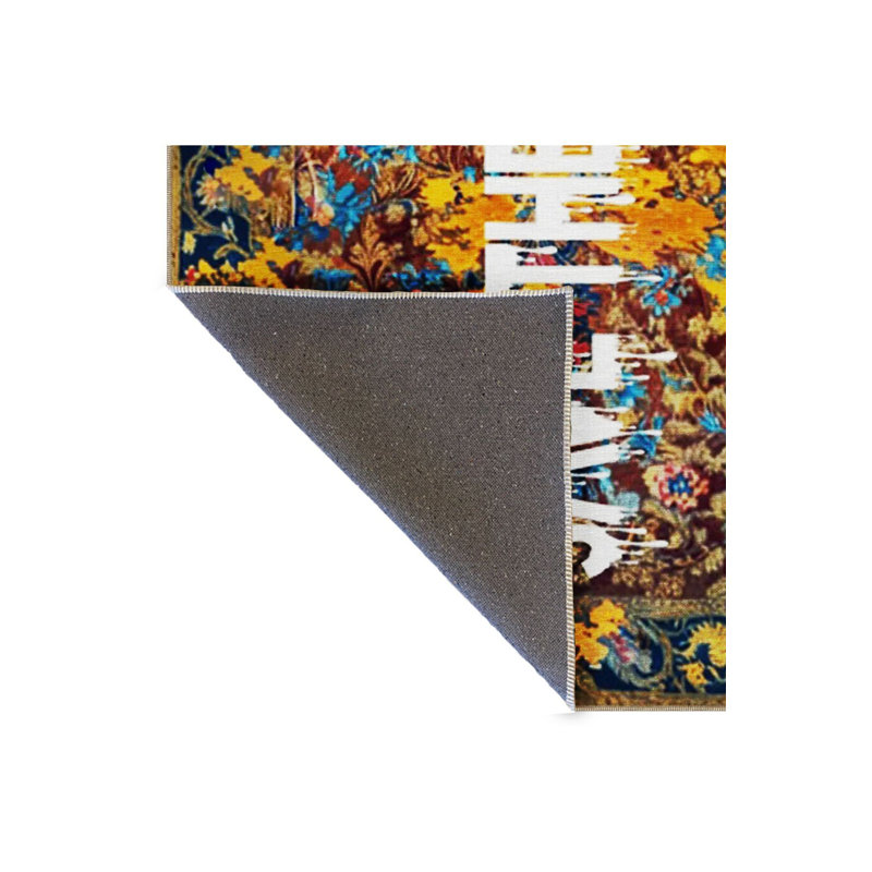 Tapis décoratif moderne à motif floral Save The Story, Sous-tapis rectangulaire de 3 pi 3 po x 4 pi 11 po