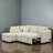 83" Wide L-Shaped Pull Out Sleeper Sectional Sofa Bed With USB Ports-393898524