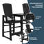 Ensemble de chaises de bar d'extérieur en poly avec plateau de connexion et porte-gobelet-241620286