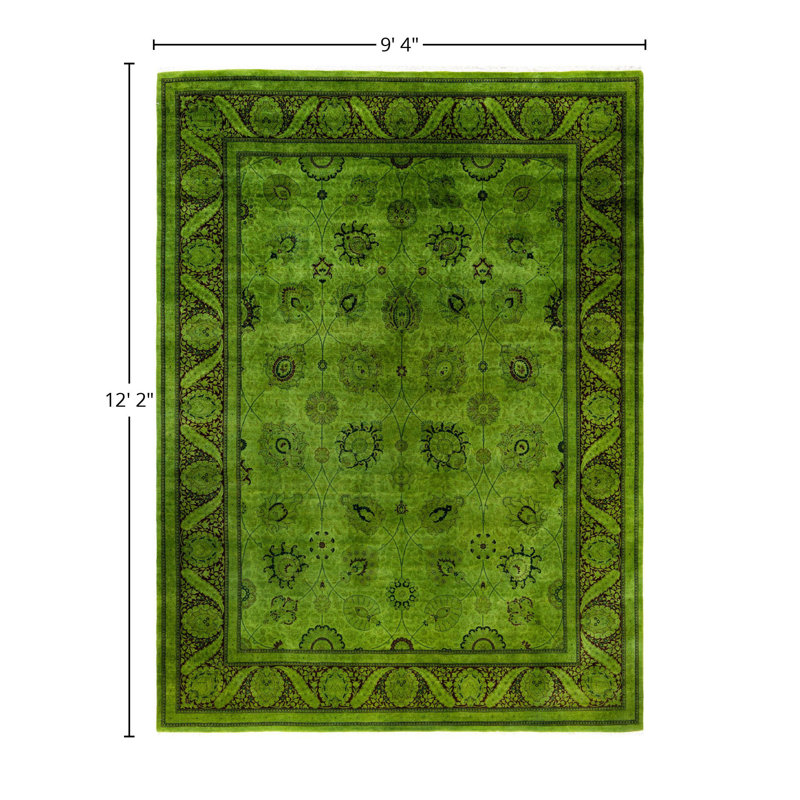 Overdyed One-of-a-Kind 9' 4" X 12' 2" Hand Knotted Area Rug