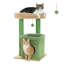Arbre à chat, tour de chat en forme de cactus pour chats d'intérieur avec condo pour chat privé, poteaux à griffer en sisal naturel et pompon en peluche pour petits chats