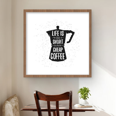 Life and Coffee - Kitchen Minimalist Framed Print for Decor