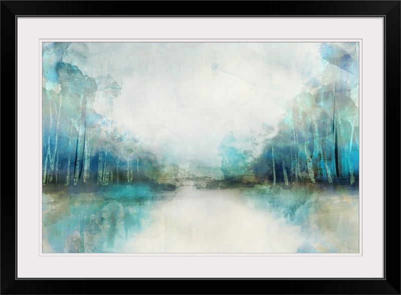 Oyee Subtle Horizon - Imprimé, Cadre noir, H 20 po x l 26 po x p 1 po