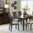 Pc Dining Set Expandable Table With Bench And X Side Chairs  Fabric Upholstered Seat Classic Look Dining Wooden Furniture