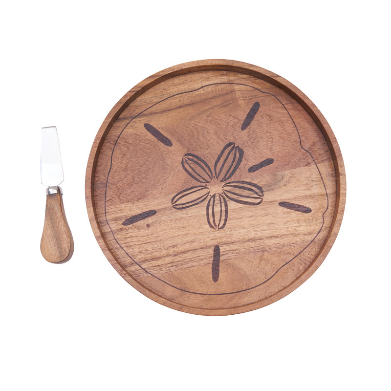 Sand Dollar Serving Board W/Spreader S/2