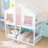 Amance Twin Over Twin House Bunk Bed With Roof, Window, Door And Wooden Ladder-444683720