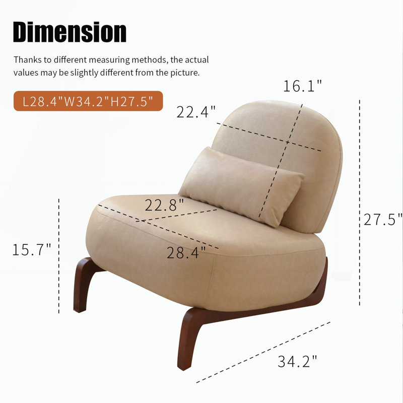 Chaise d'appoint avec pieds en bois massif, Crème