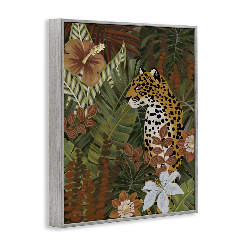 Hibiscus jungle léopard, estampe numérique par Cat Thurman Designs, Estampe numérique Farmhouse, H 14 po x l 11 po