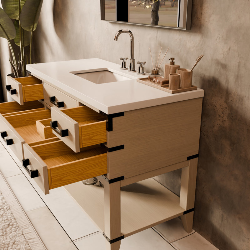 Meuble-lavabo simple en chêne blanc 48 po X P 22 po D