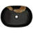 vidaXL Countertop Basin Black Oval 23.2x15.7x5.5" Ceramic
