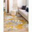 Tapis champêtre et floral de couleur or et beige-71270404