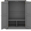 Lit mezzanine double en bois avec garde-robe intégré, tablettes et éclairage à DEL-1749410975