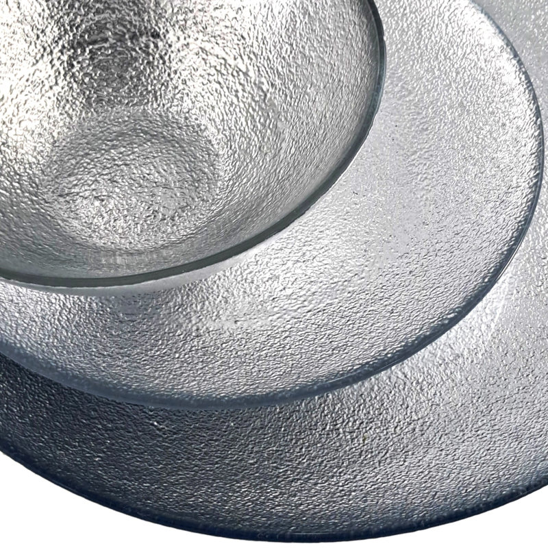 Handmade Glass Dinnerware Set 12 Piece - Service for 4, Silver