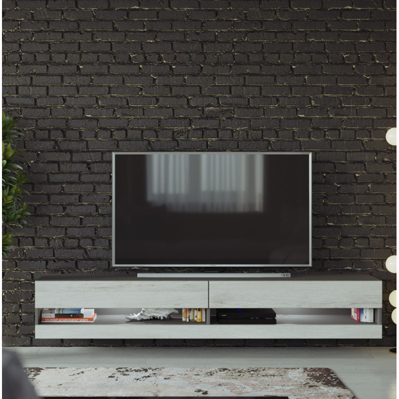 Coan TV Stand for TVs up to 78", Grey/White Monaco