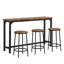 Bar Table & 3 Stools Set Industrial Breakfast Dining Table Kitchen Rustic