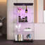 Vitrine à deux portes et lumières en verre, 4 tablettes pour la chambre à coucher, le salon, le bureau, 64,7 po x 31,7 po x 14,3 po, noir - utilisation de l'espace 2 portes avec lumières, look sophistiqué