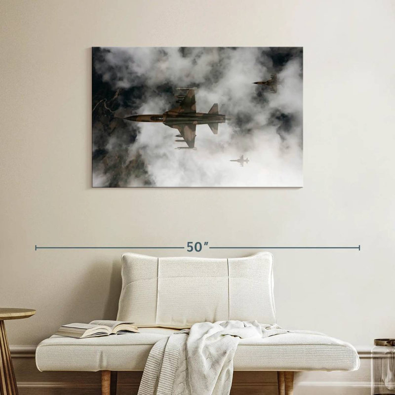 Mait Cloudy Fighter Jets, 26" H x 39" W