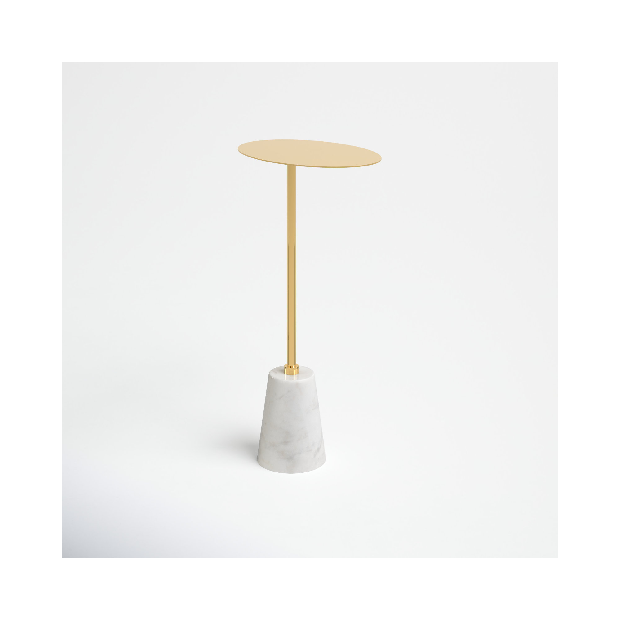 Churchill End Table, White, Gold