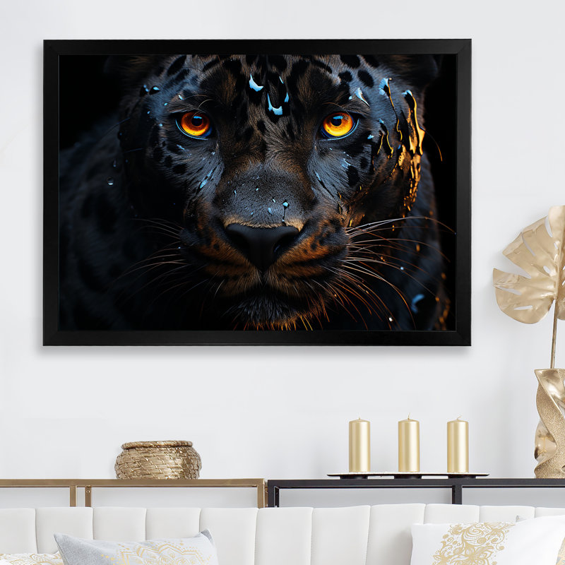 «Dynamic Black Panther Spirit II» sur toile, Cadre photo noir, H 34 po x l 44 po x P 1,5 po