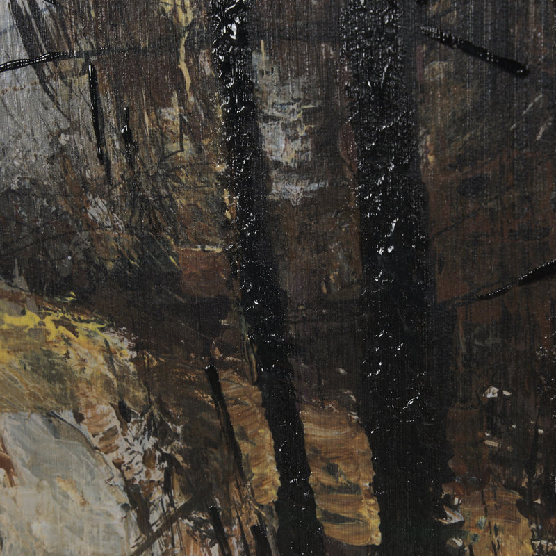 Forest View I a Hand Embelished Textured Framed Art Print Matted under Glass