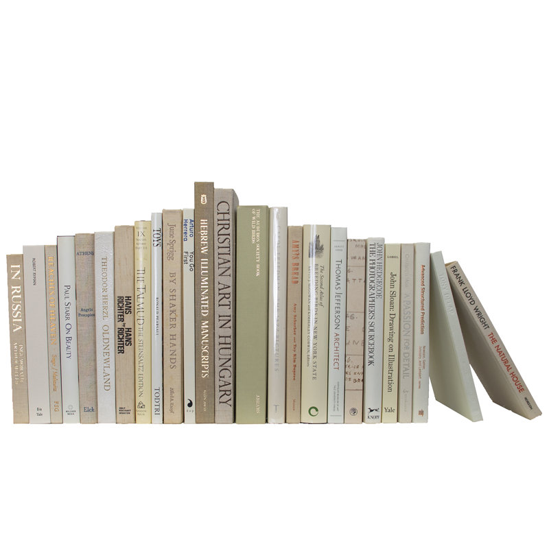 Livres décoratifs - Ensemble de livres surdimensionnés de plage rétro - 1 pied de livres beiges