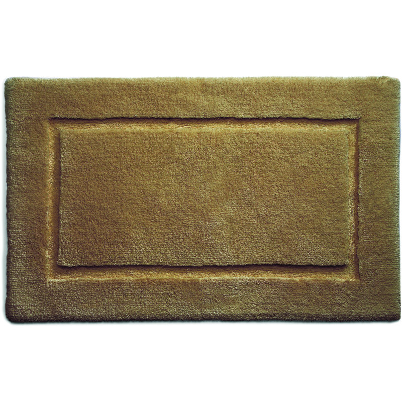 Dithusan Border Bamboo Bath Mat, 80cm L x 50cm W, White