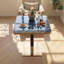 Ensemble de 2 tables de salle à manger carrées modernes-1820057422