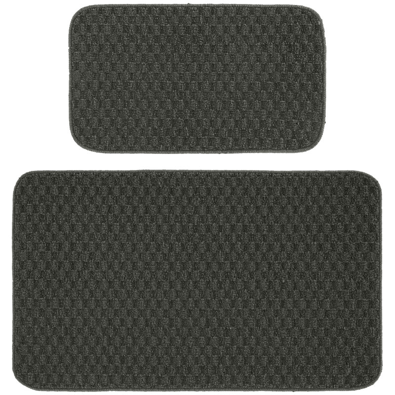 2 Piece Kitchen Mat Set Rug for Kitchens & Entryways & Durable for High-Traffic Areas, Cinder Gray